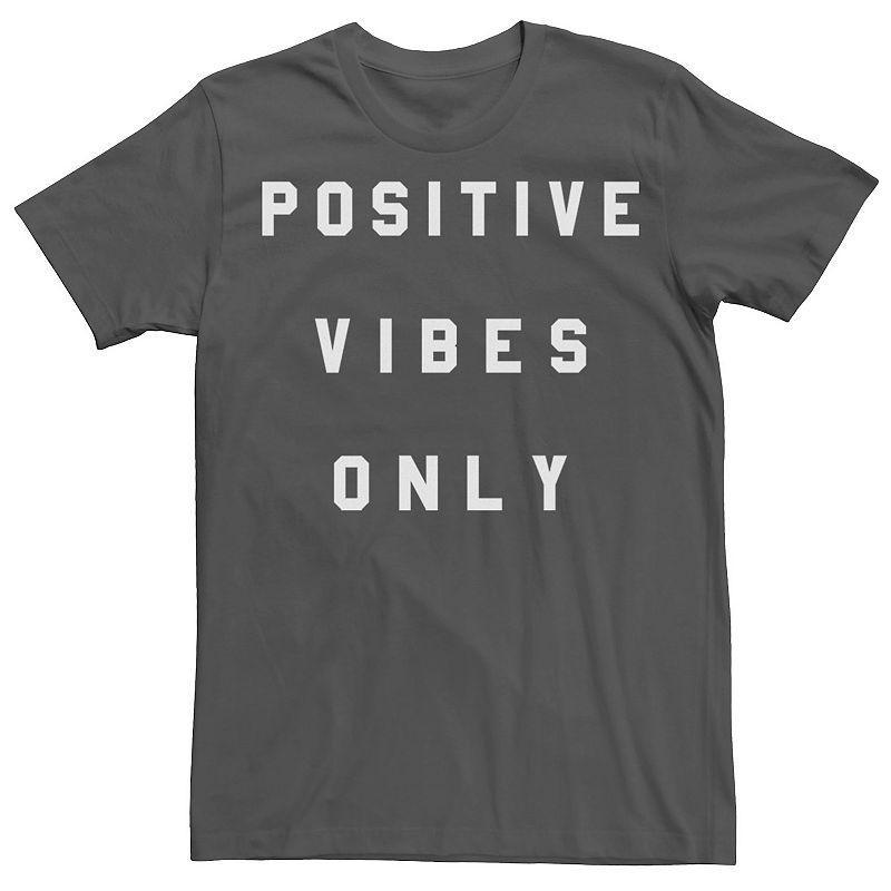 Mens Positive Vibes Only Simple Text Tee Grey Product Image