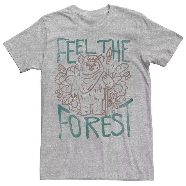 Mens Star Wars Ewok Feel The Forest Graphic Tee Athletic Grey Product Image