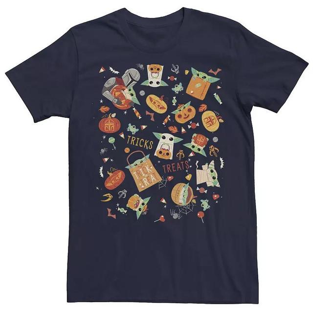 Mens Star Wars The Mandalorian Halloween Collage Tee, Boys Blue Product Image