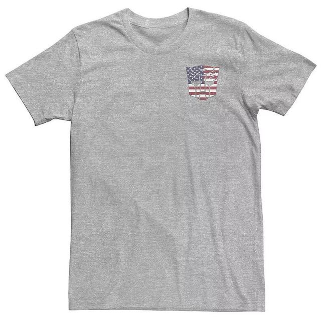 Big & Tall Transformers Autobots American Flag Logo Tee, Mens Athletic Grey Product Image