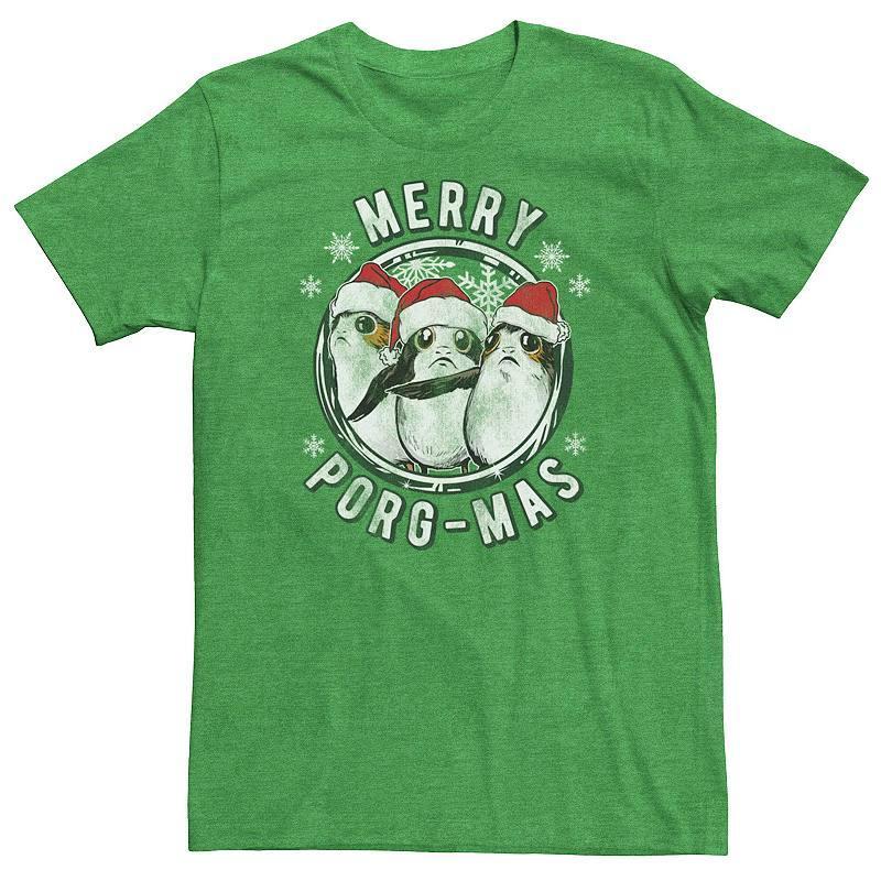 Mens Star Wars Merry Porg-Mas Christmas Holiday Graphic Tee Product Image