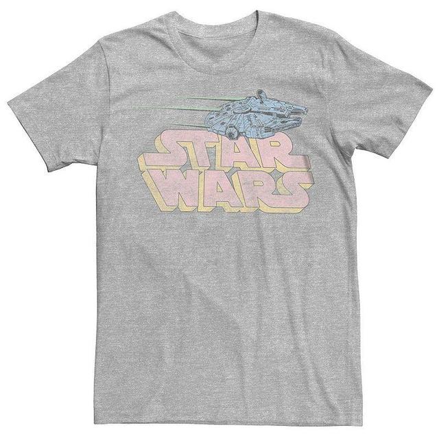 Mens Star Wars Millennium Falcon Pink Logo Tee Athletic Grey Product Image