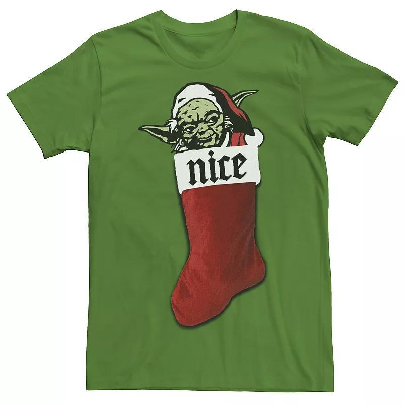 Mens Star Wars Xmas Stocking Nice Yoda Christmas Tee Product Image