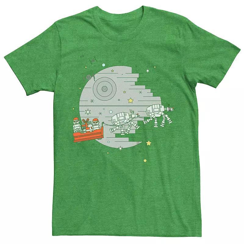 Mens Star Wars Christmas Storm Troopers Sleigh Ride Graphic Tee Kelly Grey Product Image