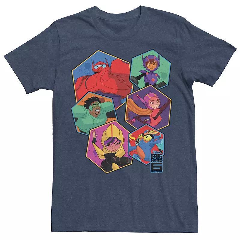 Disneys Big Hero 6 TV Series Group Six Hex Mens Tee Navy Grey Product Image