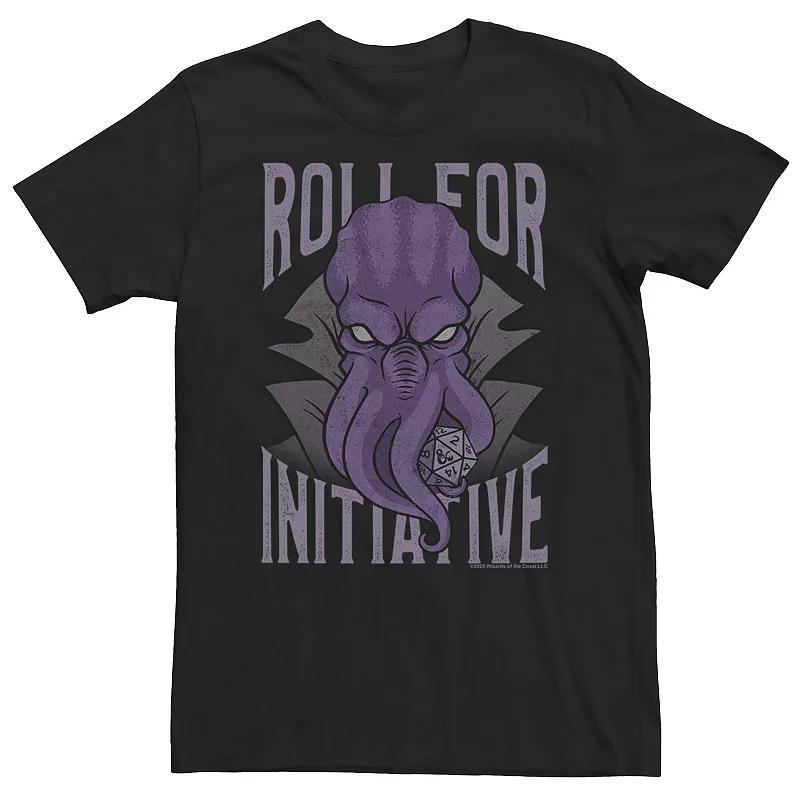 Big & Tall Dungeons & Dragons Illithid Roll For Initiative Tee, Mens Black Product Image