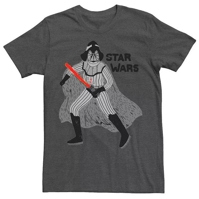 Mens Star Wars Doodle Darth Vader Tee Grey Heather Product Image