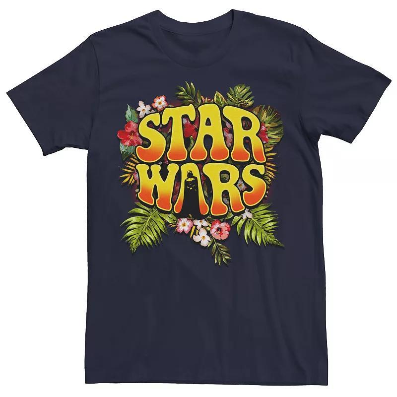 Mens Star Wars Darth Vader Floral Hippy Logo Graphic Tee Product Image