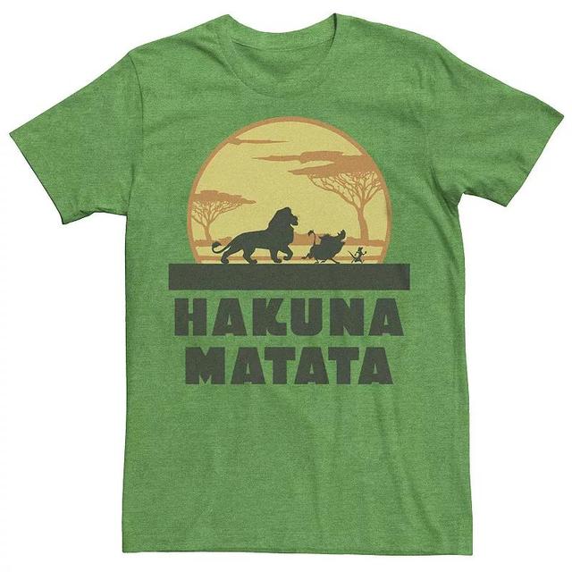 Disneys The Lion King Mens Hakuna Matata Walk Along Graphic Tee Kelly Grey Product Image