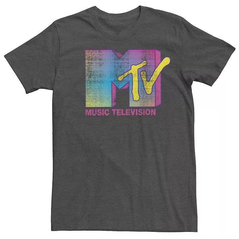 Mens MTV Distressed Neon Fade Logo Tee Product Image