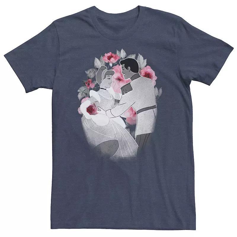 Big & Tall Disney Cinderella & The Prince A Dance Vignette Tee, Mens Navy Grey Product Image