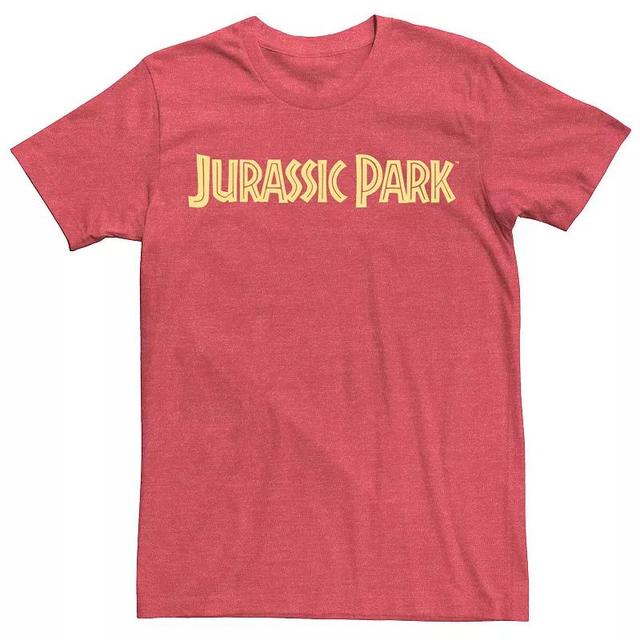 Mens Jurassic Park Classic Simple Text Graphic Tee Red Grey Product Image