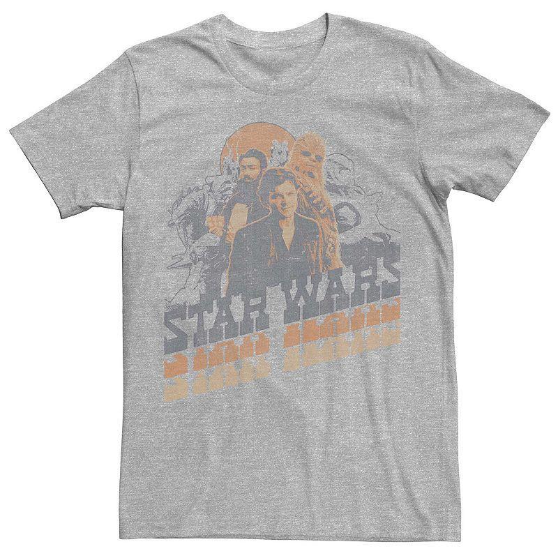 Mens Star Wars Vintage Faded Group Shot Tee Athletic Grey Product Image