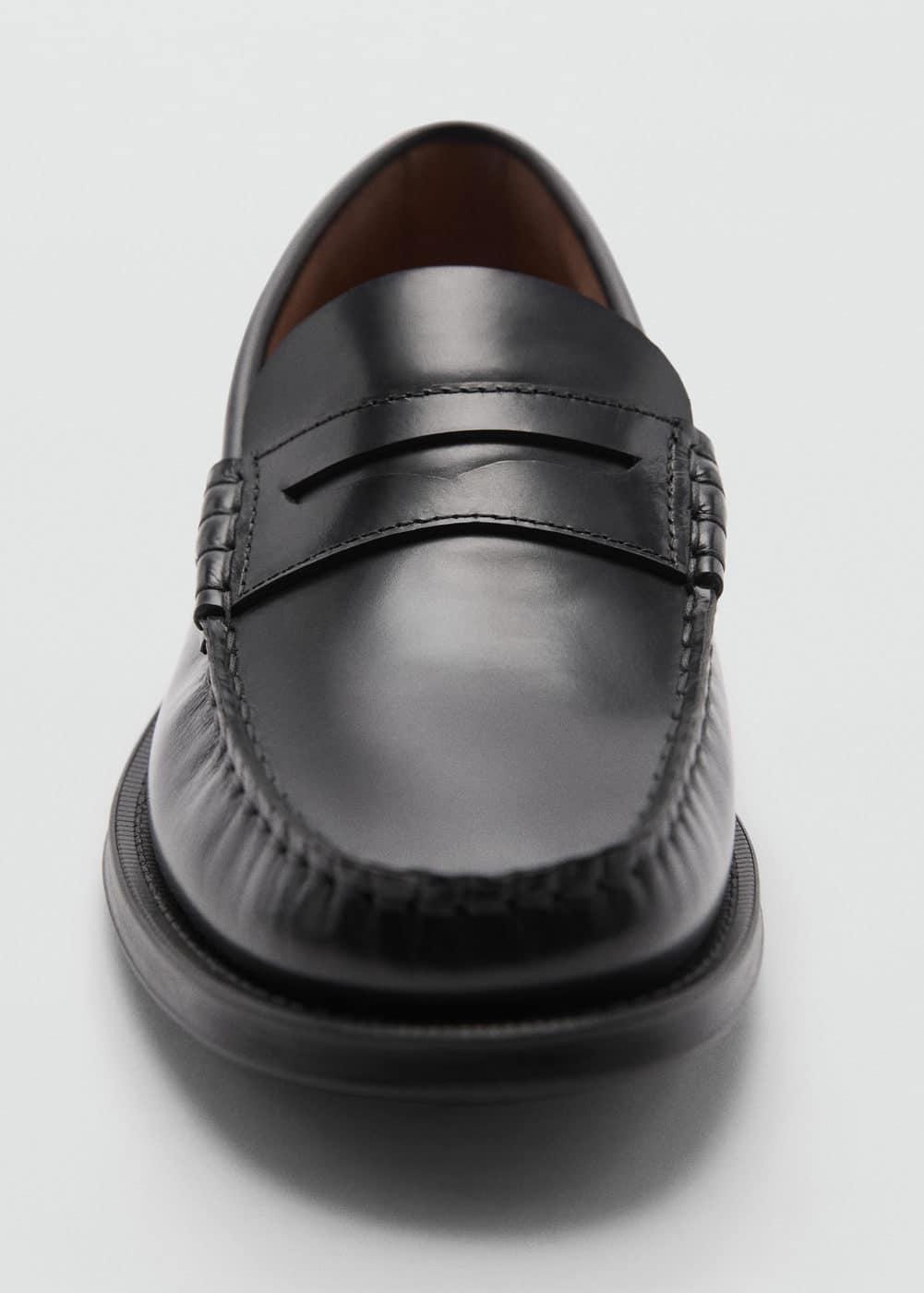 MANGO MAN - Aged-leather loafers blackMen Product Image