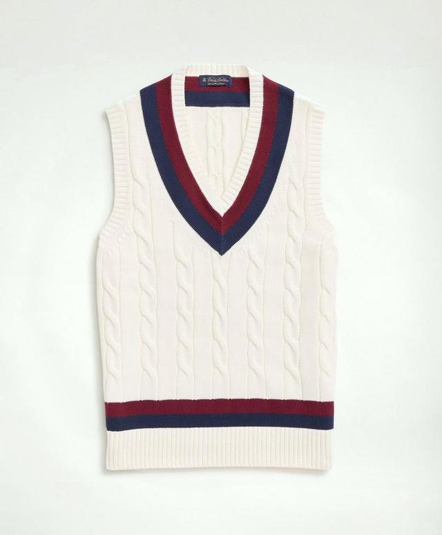 Vintage-Inspired Tennis V-Neck Vest in Supima® Cotton Product Image