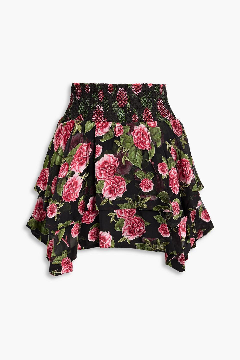 Zarya Asymmetric Silk-blend Mini Skirt In Nocolor Product Image