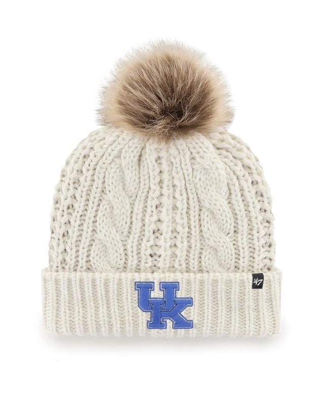 Womens 47 White Kentucky Wildcats Meeko Cuffed Knit Hat with Pom Product Image