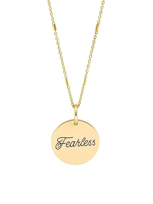 Womens 14K Yellow Gold Fearless Pendant Necklace Product Image