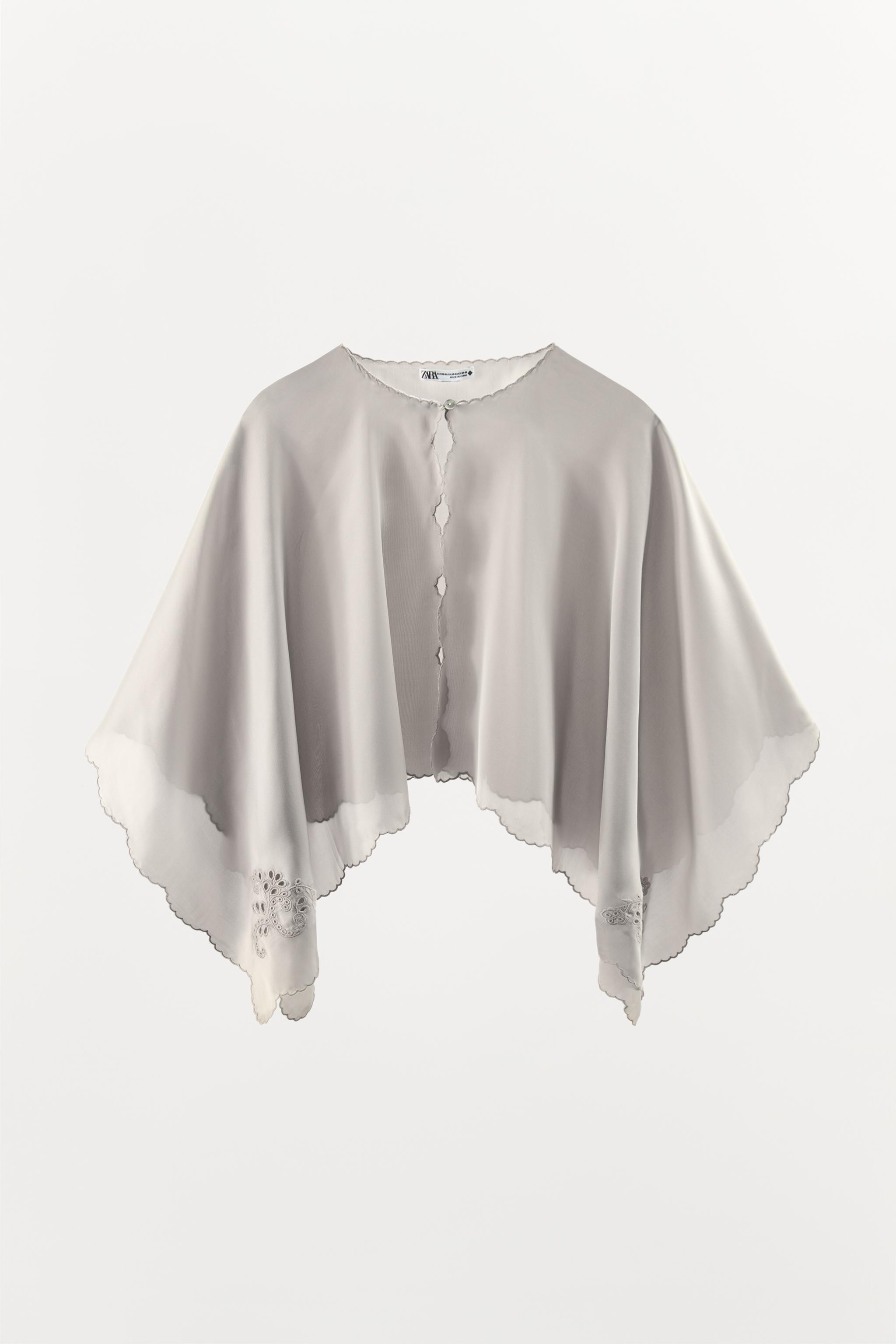 EMBROIDERED SATIN EFFECT CAPE Product Image