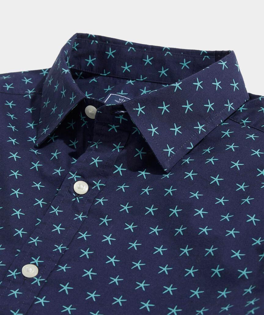 Cotton Madras Short-Sleeve Starfish Shirt Product Image