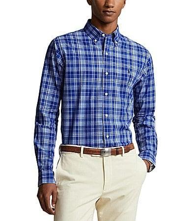 Polo Ralph Lauren Classic Fit Plaid Stretch Poplin Shirt (6275 Multi) Men's Clothing Product Image