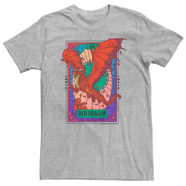 Big & Tall Dungeons & Dragons Red Dragon Tarot Tee, Mens Athletic Grey Product Image