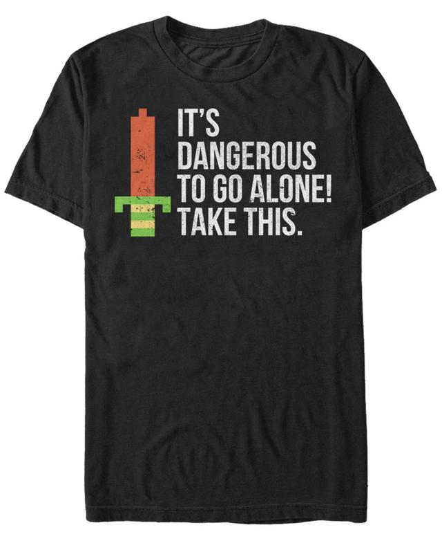 Mens Legend of Zelda Pixel 8 Bit Dangerous To Go Alone Tee Product Image