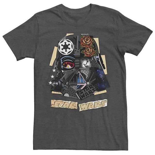 Mens Star Wars Darth Vader Collage Poster Tee Grey Heather Product Image