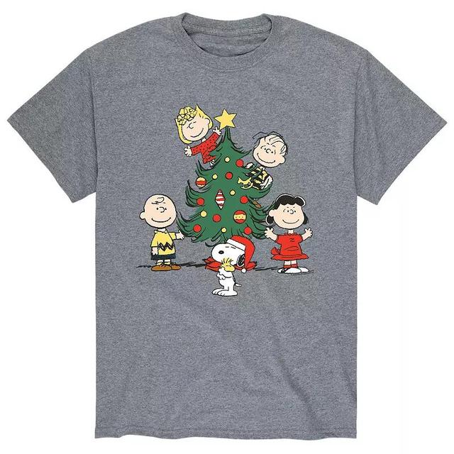 Mens Peanuts Oh Christmas Tree Tee Athletic Grey Product Image