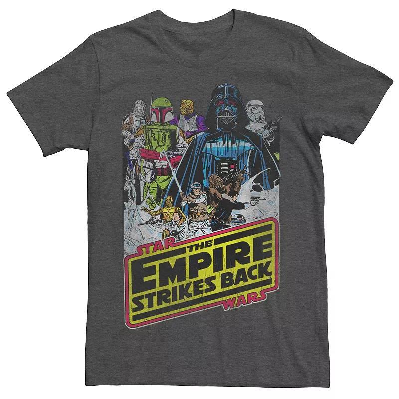 Mens Star Wars The Empire Strikes Back Cartoon Poster Tee Grey Heather Product Image