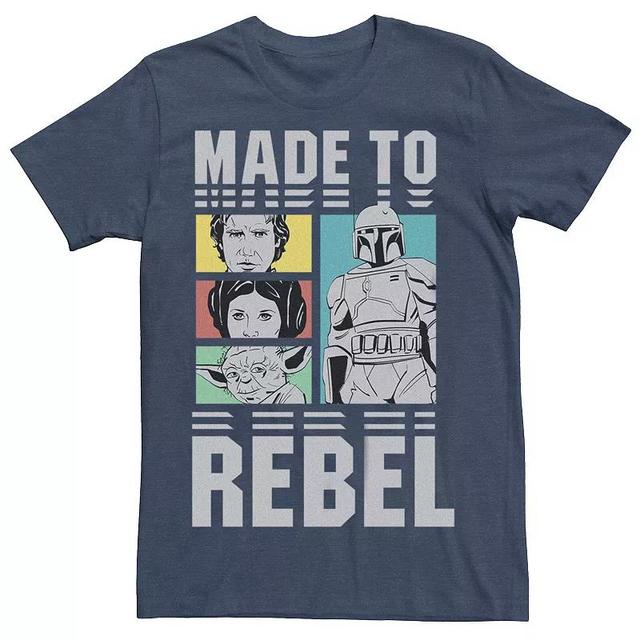 Mens Star Wars Made To Rebel Characters Tee Navy Grey Product Image