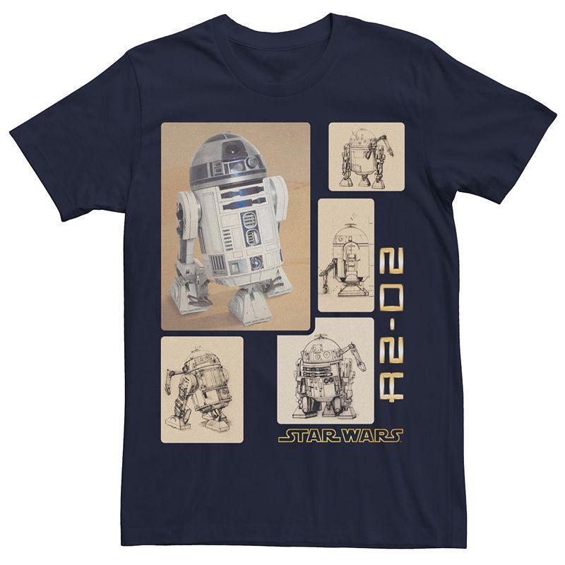 Mens Star Wars R2-D2 Sketches Tee Blue Product Image