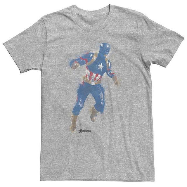 Big & Tall Marvel Avengers Endgame Captain America Graphic Tee, Mens Athletic Grey Product Image