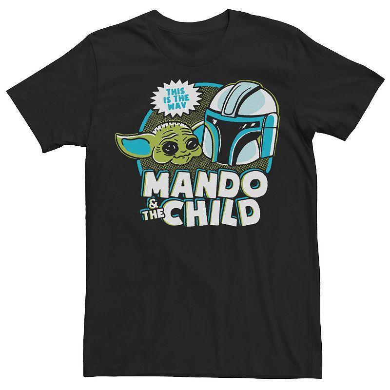 Mens Star Wars: The Mandalorian & The Child Retro Cartoon Tee Product Image