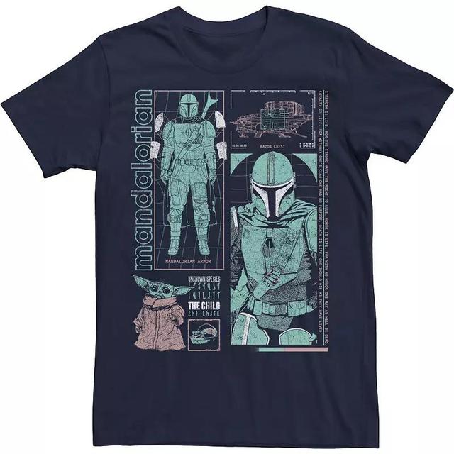 Mens Star Wars Mando Info Back Group Shot Tee Blue Product Image