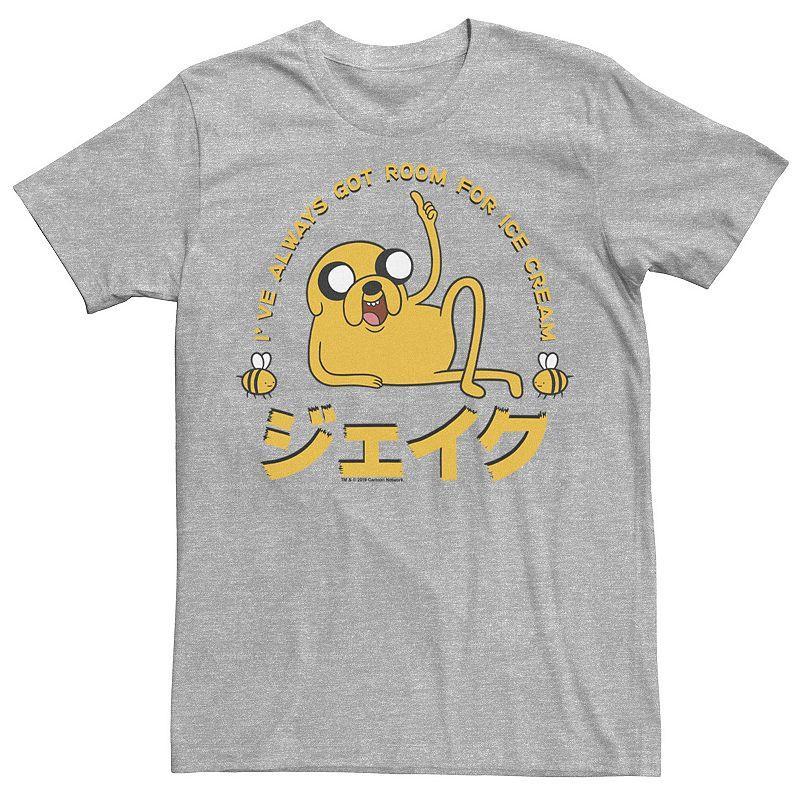 Mens Cartoon Network Adventure Time Jake Room For Ice Cream Kanji Tee Med Grey Product Image