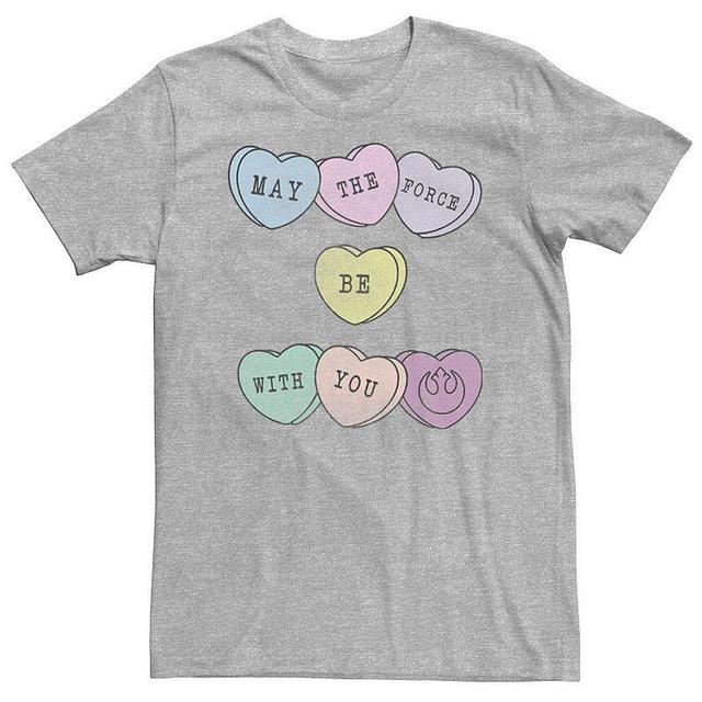 Mens Star Wars Candy Hearts Force Be With You Valentines Day Tee Athletic Grey Product Image