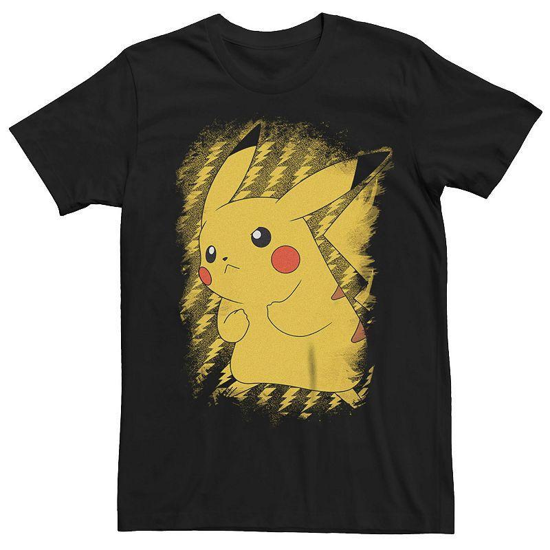 Mens Pokemon Pikachu Brushed Electricity Bolts Graphic Tee Product Image