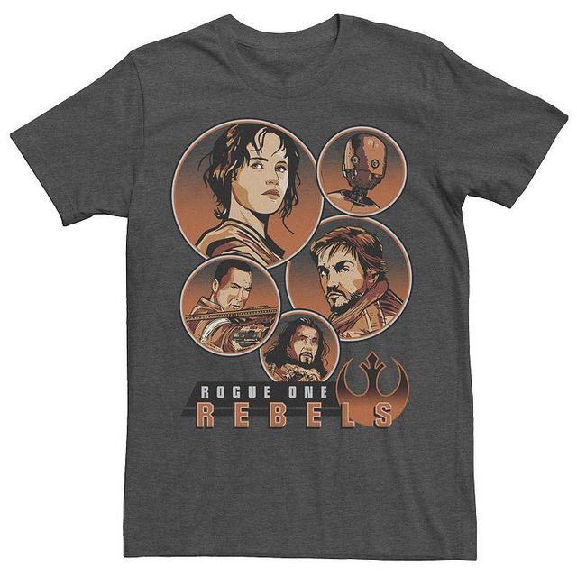 Mens Star Wars Rogue One Rebellion Hero Circles Tee Grey Heather Product Image