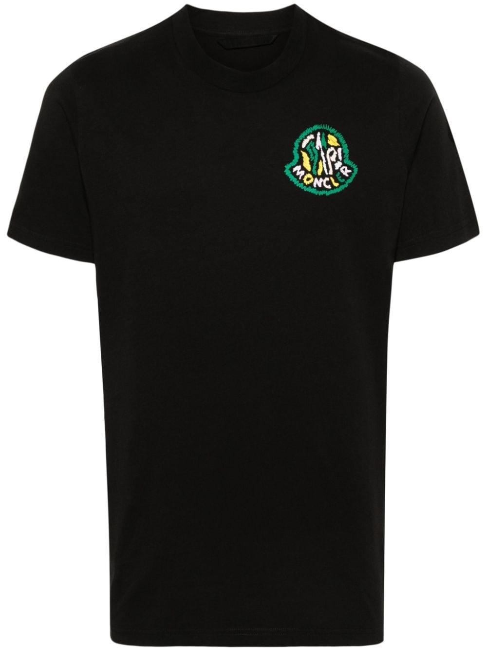 MONCLER Logo-print Cotton T-shirt In Black Product Image