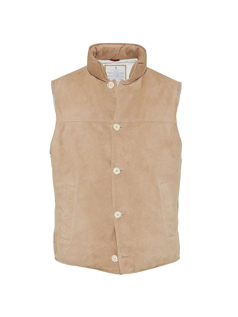 Mens Suede Down Vest Product Image