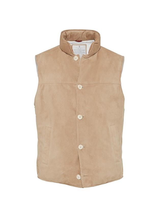 Mens Suede Down Vest Product Image