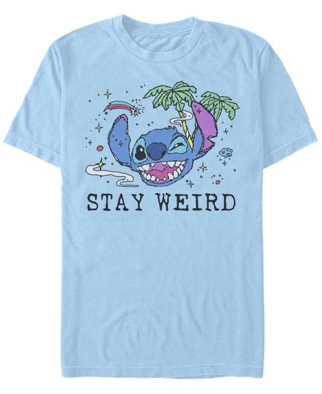 Mens Lilo & Stitch Trippy Stitch Big Face Tee Light Blue Product Image