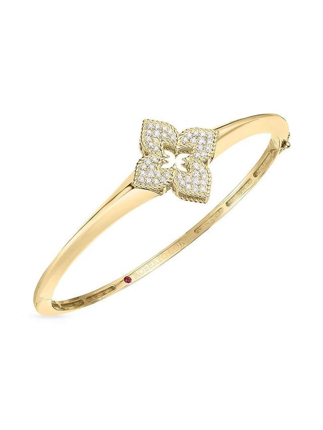 Womens Venetian Princess 18K Gold & Diamond Knife-Edge Bangle Bracelet Product Image