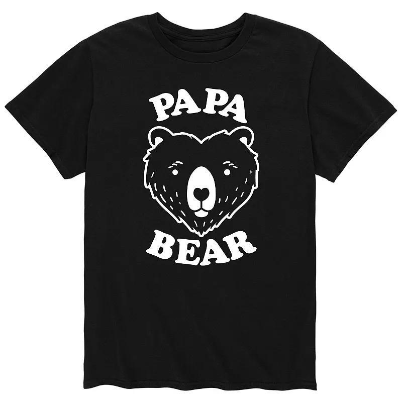 Big & Tall Papa Bear Valentines Day Tee, Mens Black Product Image