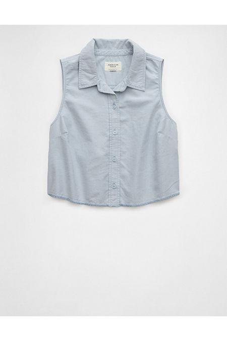 AE Collared Button-Up Tank Top Women's Product Image