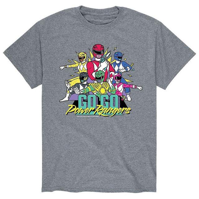 Mens Power Rangers Go Go Tee Athletic Grey Product Image