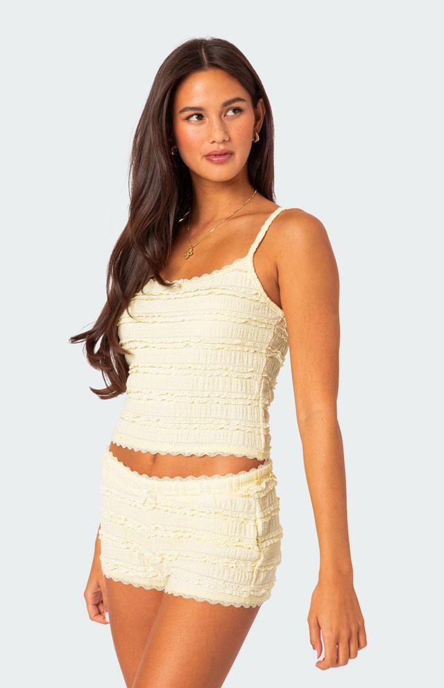 Edikted Women's Lucy Ruffled Lace Tank Top Product Image