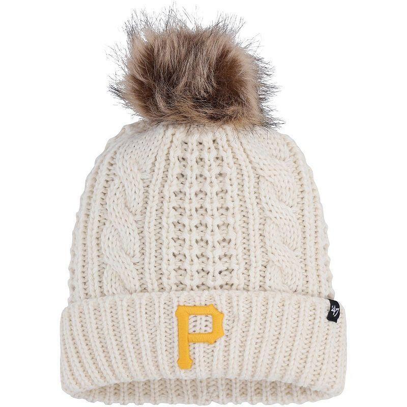 Womens 47 Cream Pittsburgh Pirates Meeko Cuffed Knit Hat with Pom Product Image