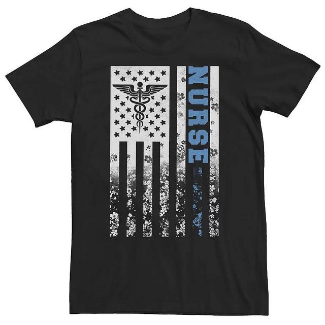 Big & Tall Nurse Distressed Flag Tee, Mens Product Image